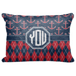 Anchors & Argyle Decorative Baby Pillowcase - 16"x12" w/ Monogram