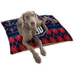 Anchors & Argyle Dog Bed - Large w/ Monogram