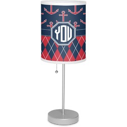 Anchors & Argyle 7" Drum Lamp with Shade Linen (Personalized)