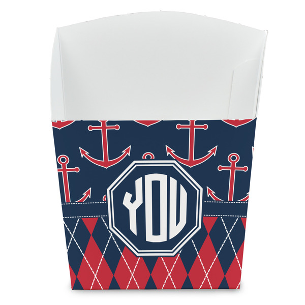 Custom Anchors & Argyle French Fry Favor Boxes (Personalized)