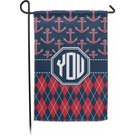 Anchors & Argyle Small Garden Flag - Double Sided w/ Monograms