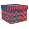 Anchors & Argyle Gift Boxes with Lid - Canvas Wrapped - X-Large - Front/Main