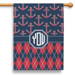 Anchors & Argyle 28" House Flag - Double Sided (Personalized)