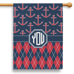 Anchors & Argyle 28" House Flag (Personalized)