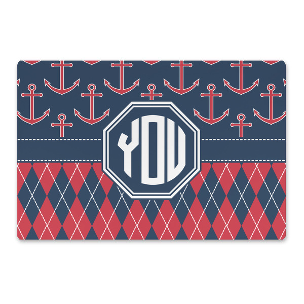 Custom Anchors & Argyle Large Rectangle Car Magnet (Personalized)