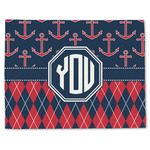 Anchors & Argyle Single-Sided Linen Placemat - Single w/ Monogram