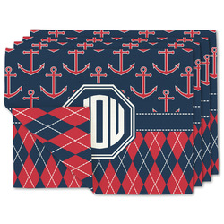 Anchors & Argyle Linen Placemat w/ Monogram