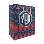 Anchors & Argyle Medium Gift Bag (Personalized)