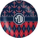 Anchors & Argyle Melamine Plate (Personalized)