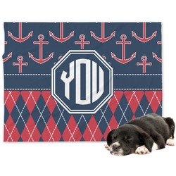 Anchors & Argyle Dog Blanket (Personalized)