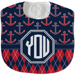 Anchors & Argyle Velour Baby Bib w/ Monogram