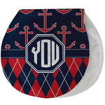 Anchors & Argyle Burp Pad - Velour w/ Monogram