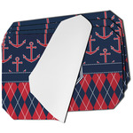 Anchors & Argyle Dining Table Mat - Octagon - Set of 4 (Single-Sided) w/ Monogram