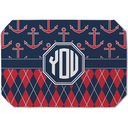 Anchors & Argyle Dining Table Mat - Octagon (Single-Sided) w/ Monogram