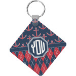 Anchors & Argyle Diamond Plastic Keychain w/ Monogram