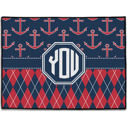 Anchors & Argyle Door Mat - 24"x18" (Personalized)