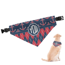 Anchors & Argyle Dog Bandana - Large (Personalized)