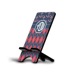 Anchors & Argyle Cell Phone Stand (Large) (Personalized)