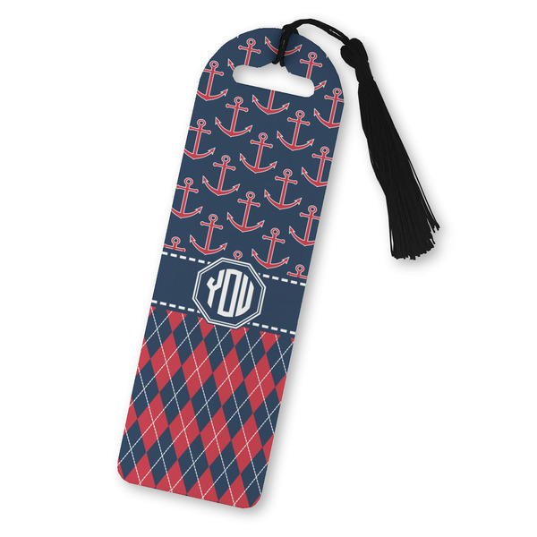 Custom Anchors & Argyle Plastic Bookmark (Personalized)