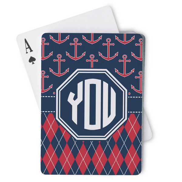 Custom Anchors & Argyle Playing Cards (Personalized)