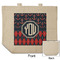 Anchors & Argyle Reusable Cotton Grocery Bag - Front & Back View