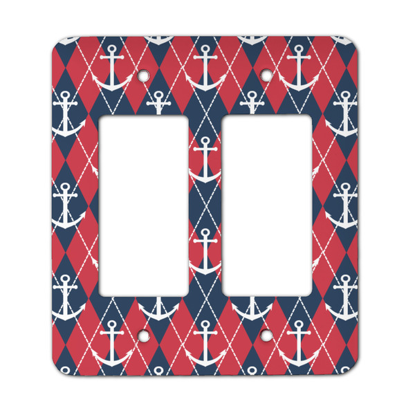 Custom Anchors & Argyle Rocker Style Light Switch Cover - Two Switch