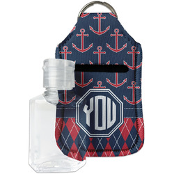 Anchors & Argyle Hand Sanitizer & Keychain Holder (Personalized)