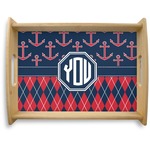 Anchors & Argyle Natural Wooden Tray - Large (Personalized)