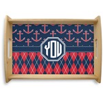 Anchors & Argyle Natural Wooden Tray - Small (Personalized)