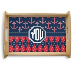 Anchors & Argyle Natural Wooden Tray - Small (Personalized)