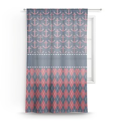 Anchors & Argyle Sheer Curtain - 50"x84"