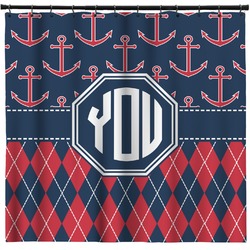 Anchors & Argyle Shower Curtain - 71" x 74" (Personalized)
