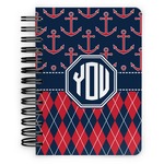 Anchors & Argyle Spiral Notebook - 5x7 w/ Monogram