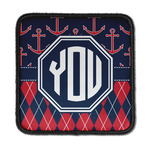 Anchors & Argyle Iron On Square Patch w/ Monogram