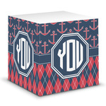 Anchors & Argyle Sticky Note Cube (Personalized)