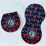 Anchors & Argyle Burp Pads - Velour - Set of 2 w/ Monogram