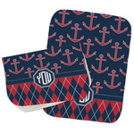 Anchors & Argyle Burp Cloths - Fleece - Set of 2 w/ Monogram