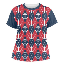 Anchors & Argyle Women's Crew T-Shirt - Medium