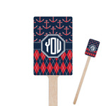 Anchors & Argyle Rectangle Wooden Stir Sticks (Personalized)