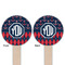 Anchors & Argyle Wooden 6" Food Pick - Round - Double Sided - Front & Back