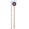 Anchors & Argyle Wooden 7.5" Stir Stick - Round - Dimensions