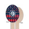 Anchors & Argyle Wooden Food Pick - Oval - Single Sided - Front & Back