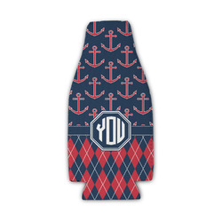 Anchors & Argyle Zipper Bottle Cooler (Personalized)