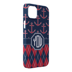 Anchors & Argyle iPhone Case - Plastic - iPhone 14 Plus (Personalized)