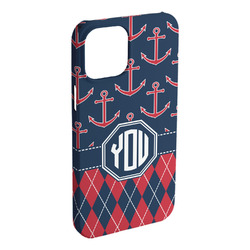 Anchors & Argyle iPhone Case - Plastic - iPhone 15 Plus (Personalized)