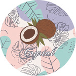 Coconut and Leaves Multipurpose Round Labels - 1" (Personalized)