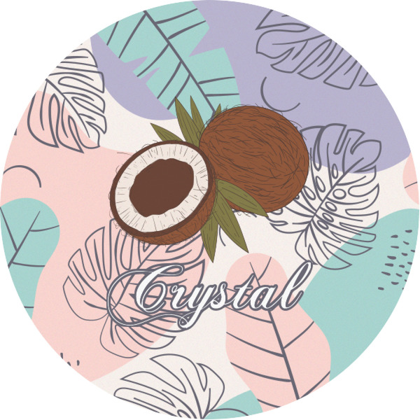 Custom Coconut and Leaves Multipurpose Round Labels - 1" (Personalized)