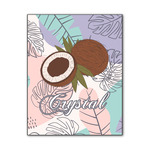 Coconut and Leaves Wood Print - 11x14 (Personalized)