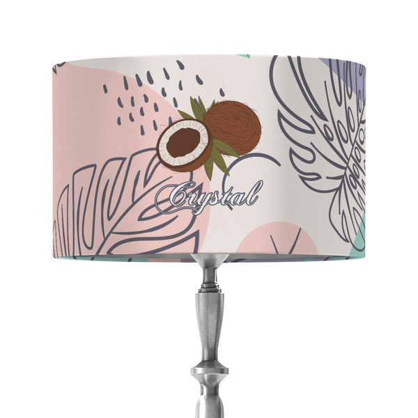 Custom Coconut and Leaves 12" Drum Lamp Shade - Fabric (Personalized)