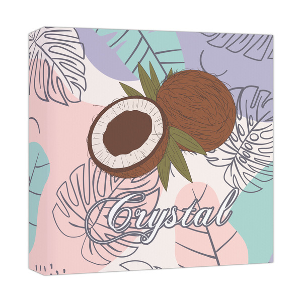 Custom Coconut and Leaves Canvas Print - 12x12 (Personalized)